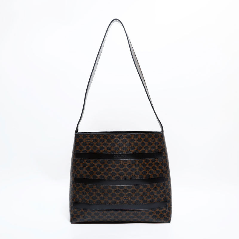 【美品】CELINEセリーヌ ダッフルバッグ ボストン ブラックマカダム PVC 美品】CELINEセリーヌ ダッフルバッグ ボストン ブラックマカダム PVC