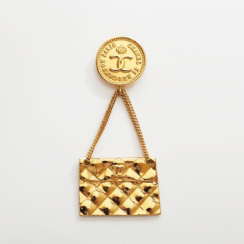 シャネル CHANEL ココマーク マトラッセ ブローチ ゴールド WS22581