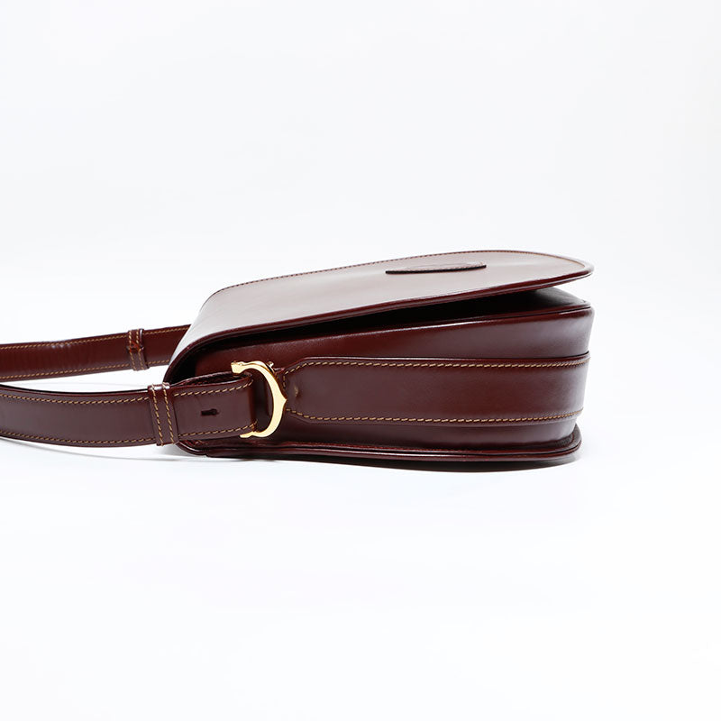 カルティエ CARTIER レザー マスト ドゥ ショルダーバッグ レッド