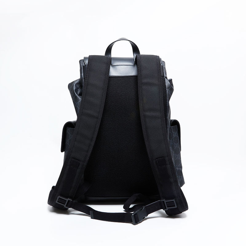 4126 美品 GUCCI グッチ リュックサック GG柄 VIAGGIO 黒 グッチ GUCCI GGスプリーム PVC ラージ リュック・デイパック ブラック