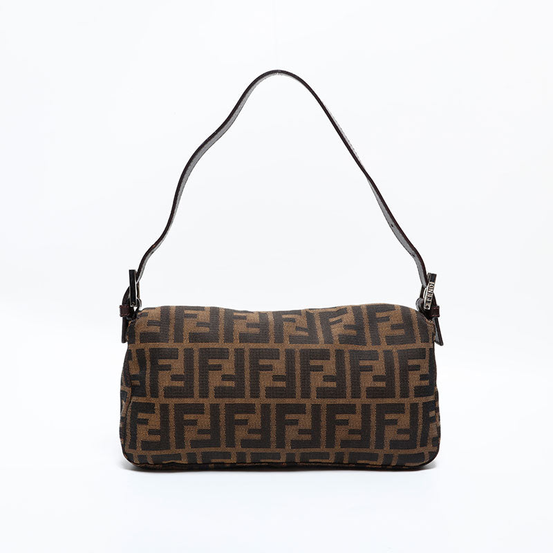 【美品】FENDI ズッカ マンマバケット キャンバスxレザー ショルダーバッグ フェンディ FENDI マンマバケット ズッカ キャンバス ショルダーバッグ