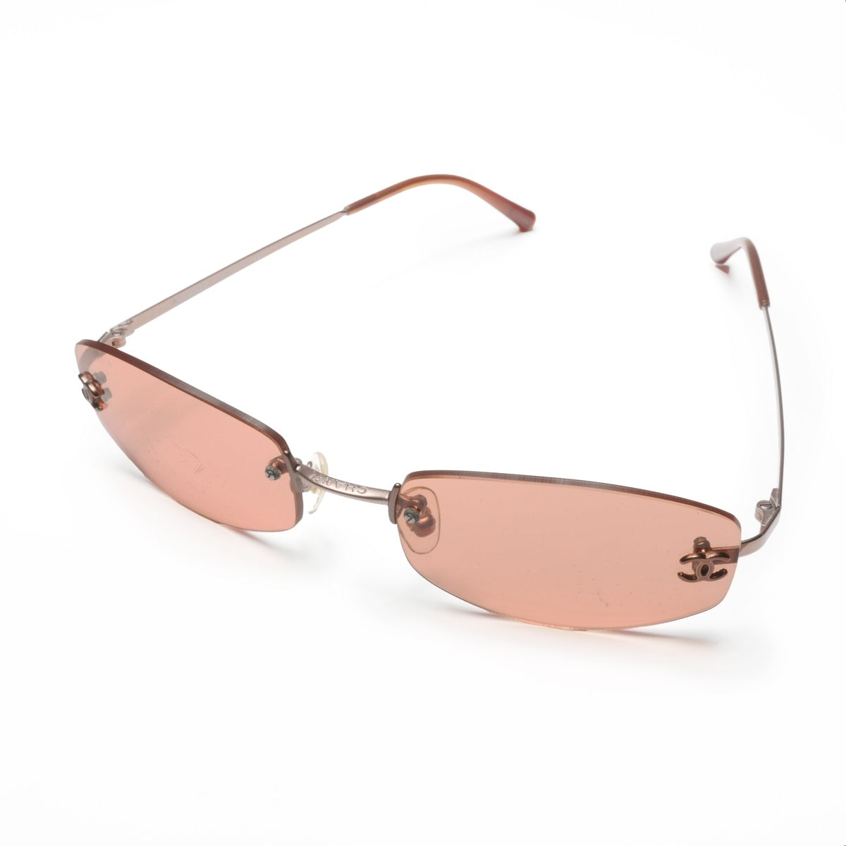 CHANEL Rimless sunglasses Orange WS23412 – NUIR VINTAGE