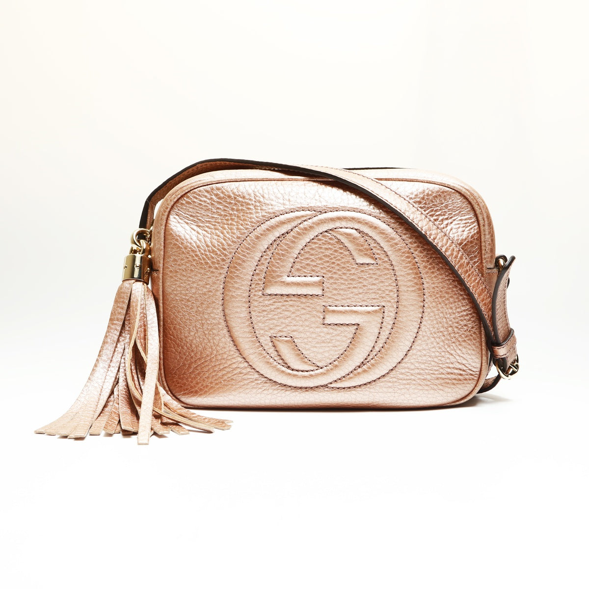Gucci ソーホー　ローズゴールド ショルダーバッグ GUCCI Soho Disco Bag Camera Shoulder Bag pink WS23737 – NUIR VINTAGE