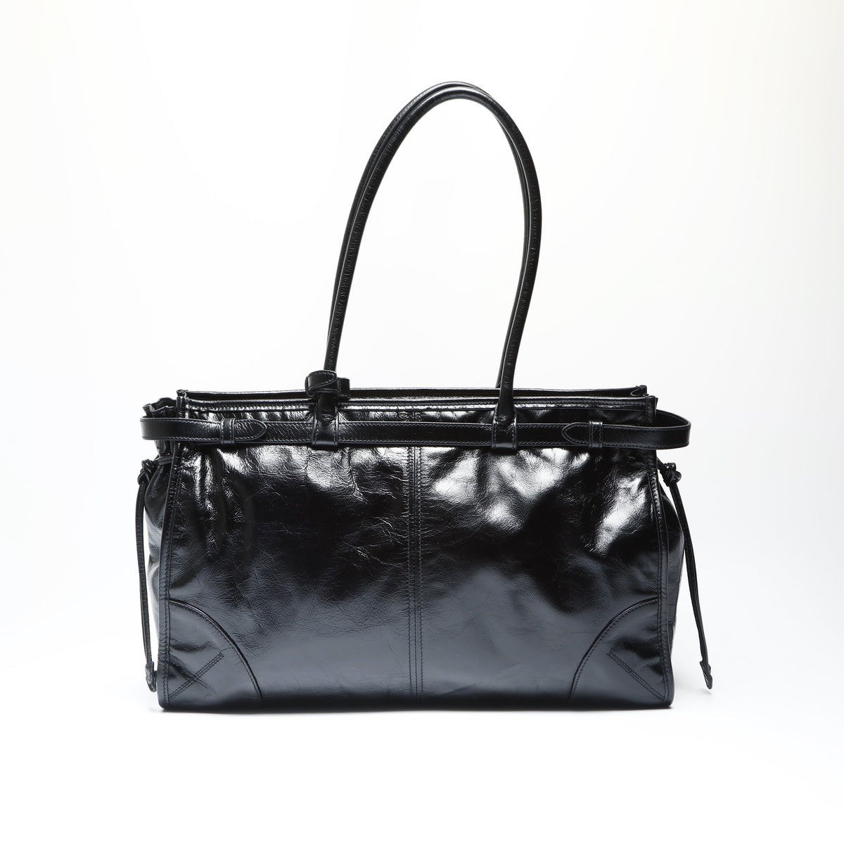 PRADA Bonnie Large 1BA433 Triangle Logo Shoulder Bag black WS23747