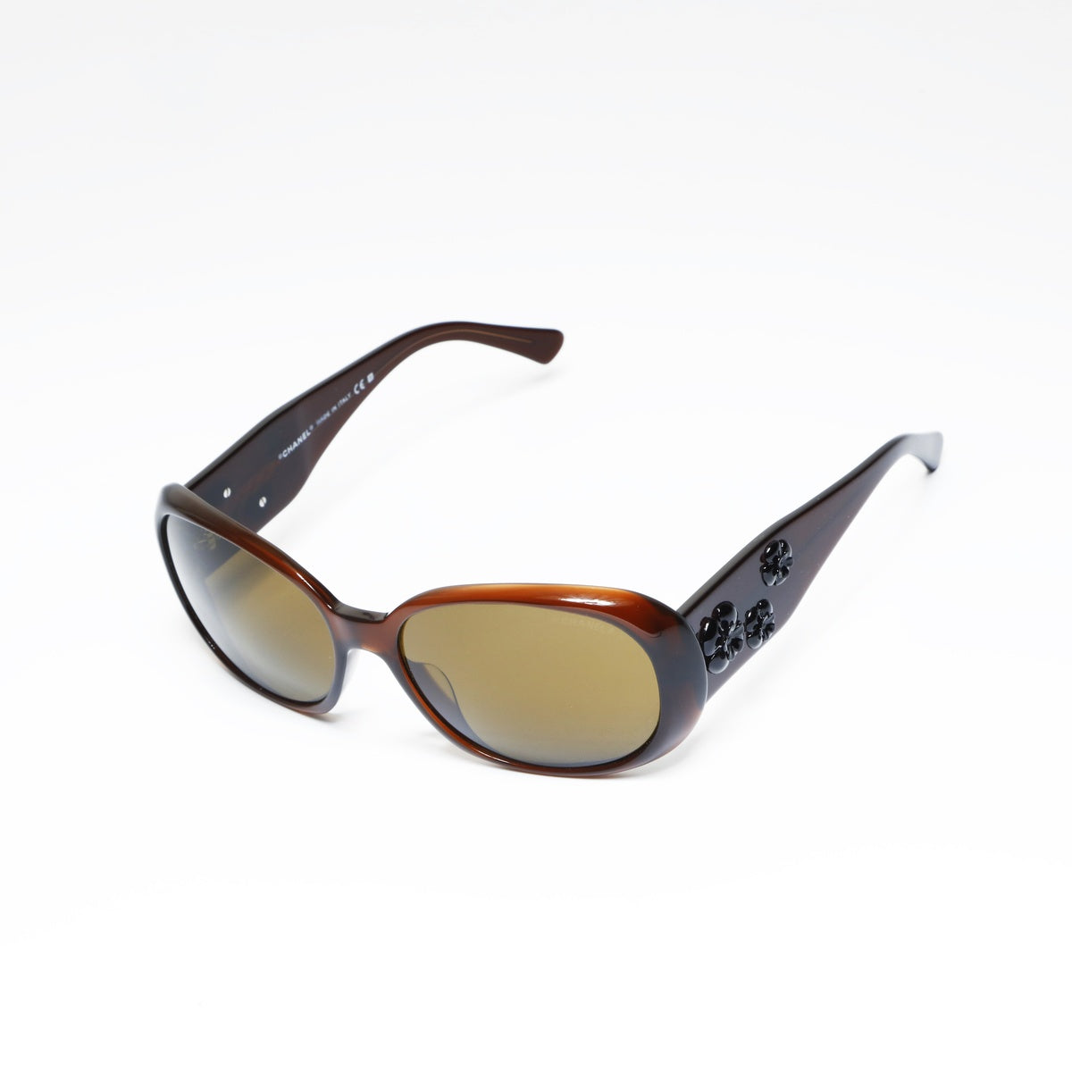 CHANEL Camelia sunglasses Brown WS24292 – NUIR VINTAGE display picture 1