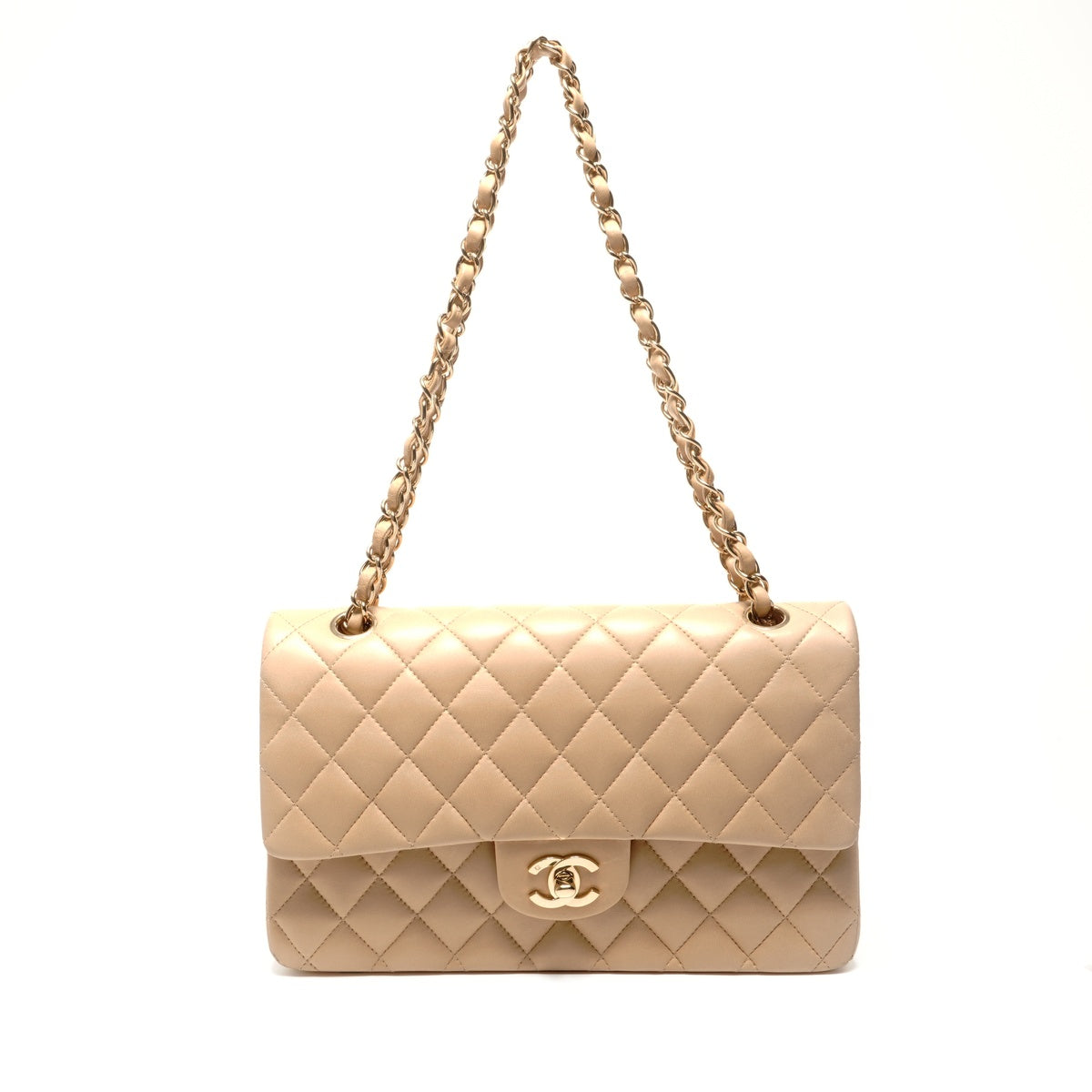 CHANEL No. 8 2003-2004 Lambskin Matelasse 25 Double Flap Shoulder