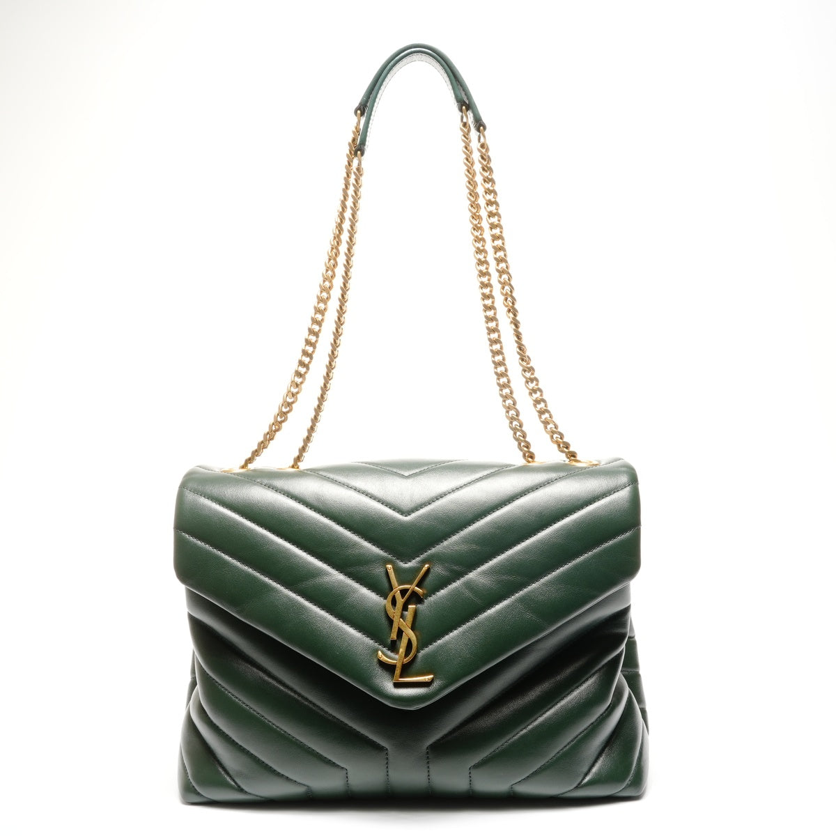 YVES SAINT LAURENT Monogram Matelasse Chevron Lulu Leather