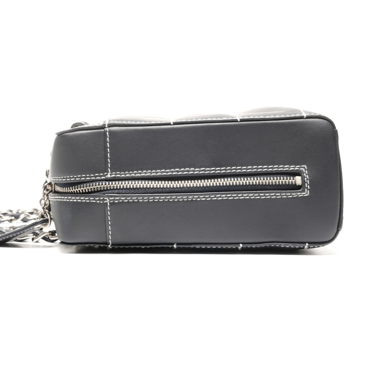 CHANEL No. 7 2002-2003 Leather Wild Stitch Chocolate Bar Shoulder