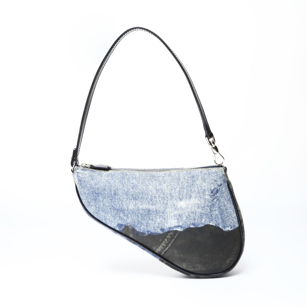 Christian Dior Denim print saddle bag in cotton Shoulder Bag blue