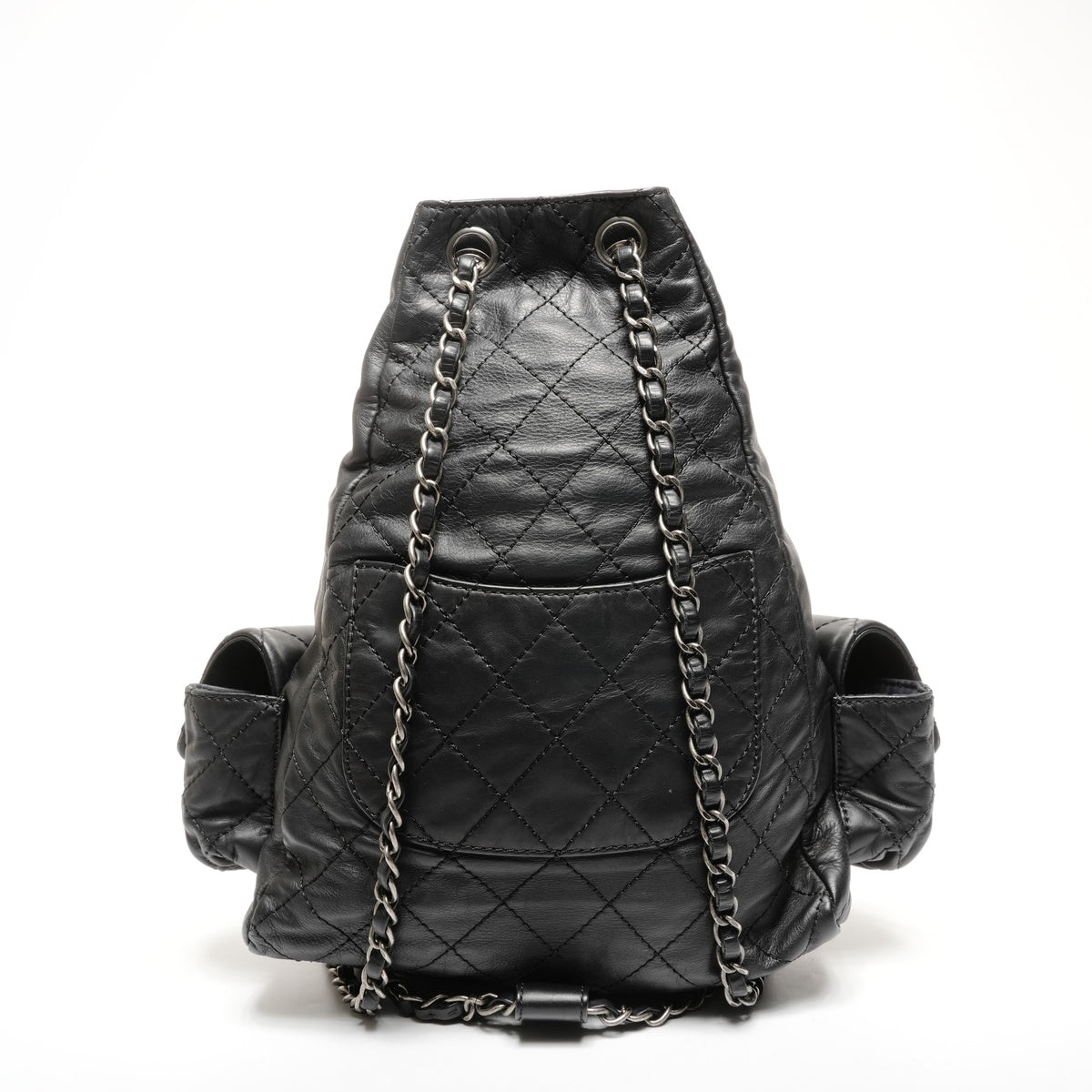 CHANEL No. 17 2012-2013 Leather Chain Backpack Daypack black WS25302 – NUIR VINTAGE
