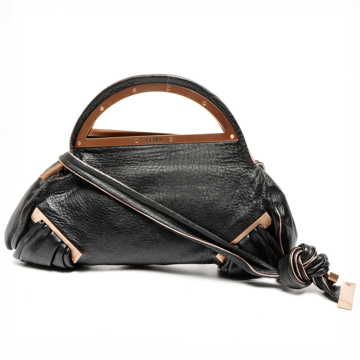 FENDI Leather Smile 2way Shoulder Bag black WS25622 – NUIR VINTAGE