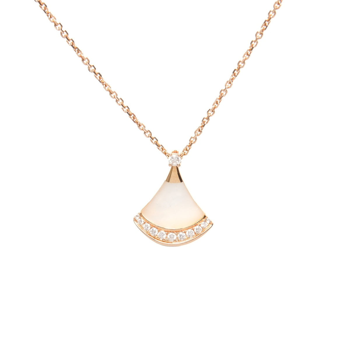BVLGARI Diva's Dream Diamond Au750 K18 Shell Pink Gold Necklace