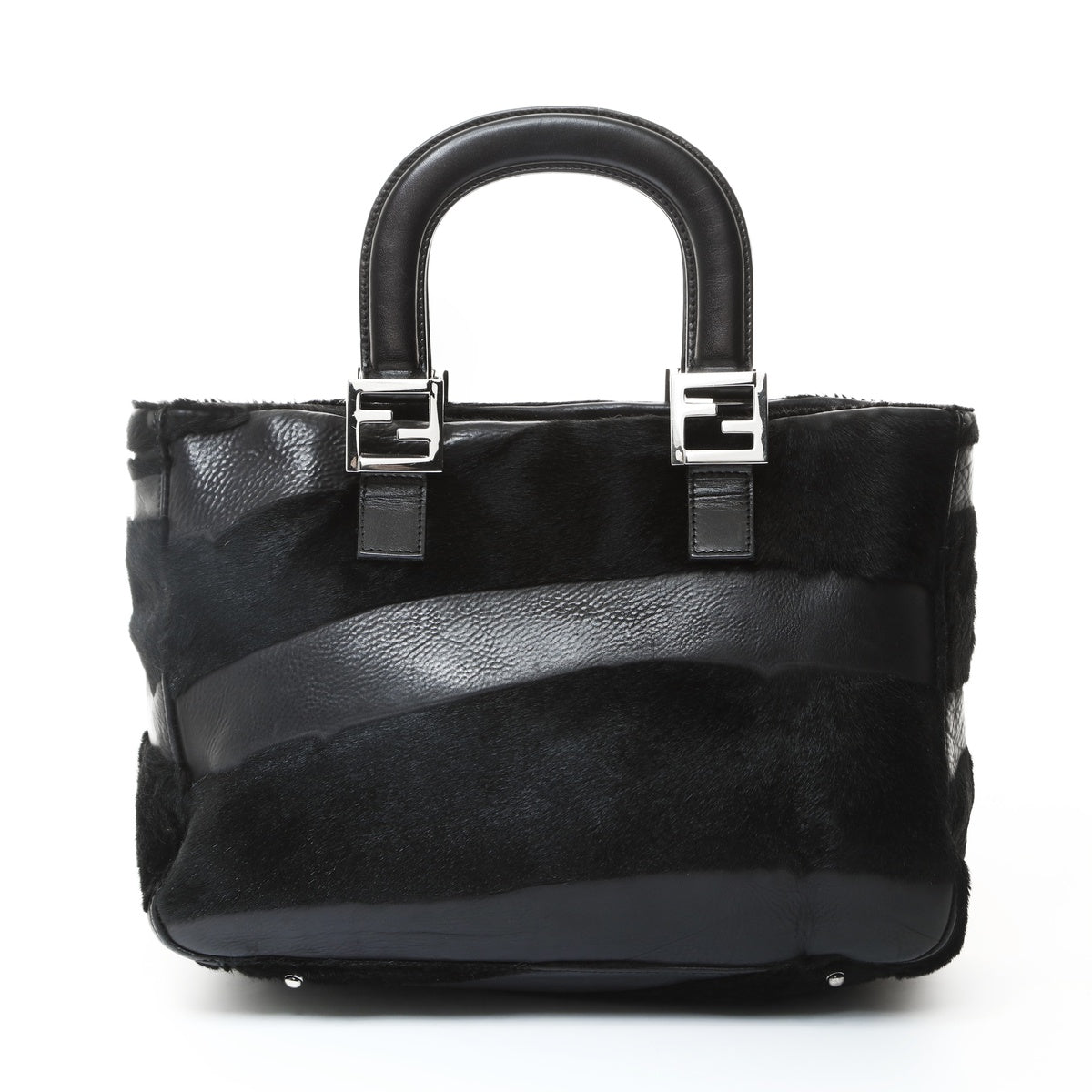 皮 FENDI Harako 毛皮手提包黑色WS25743 – NUIR VINTAGE