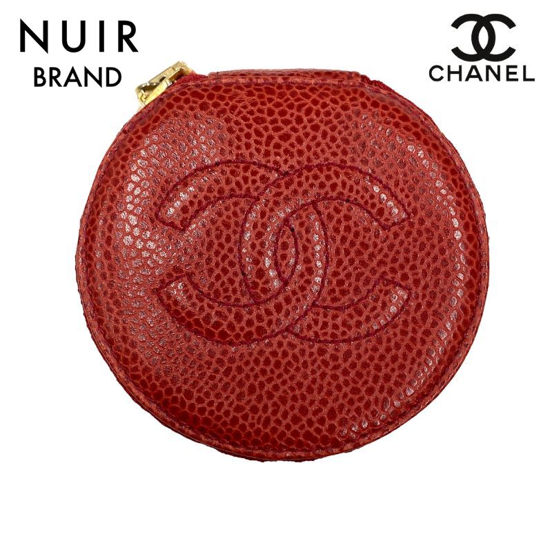 CHANEL キャビアスキン 赤ポーチ CHANEL キャビアスキン ポーチ（CHANEL キャビアスキンポーチ）