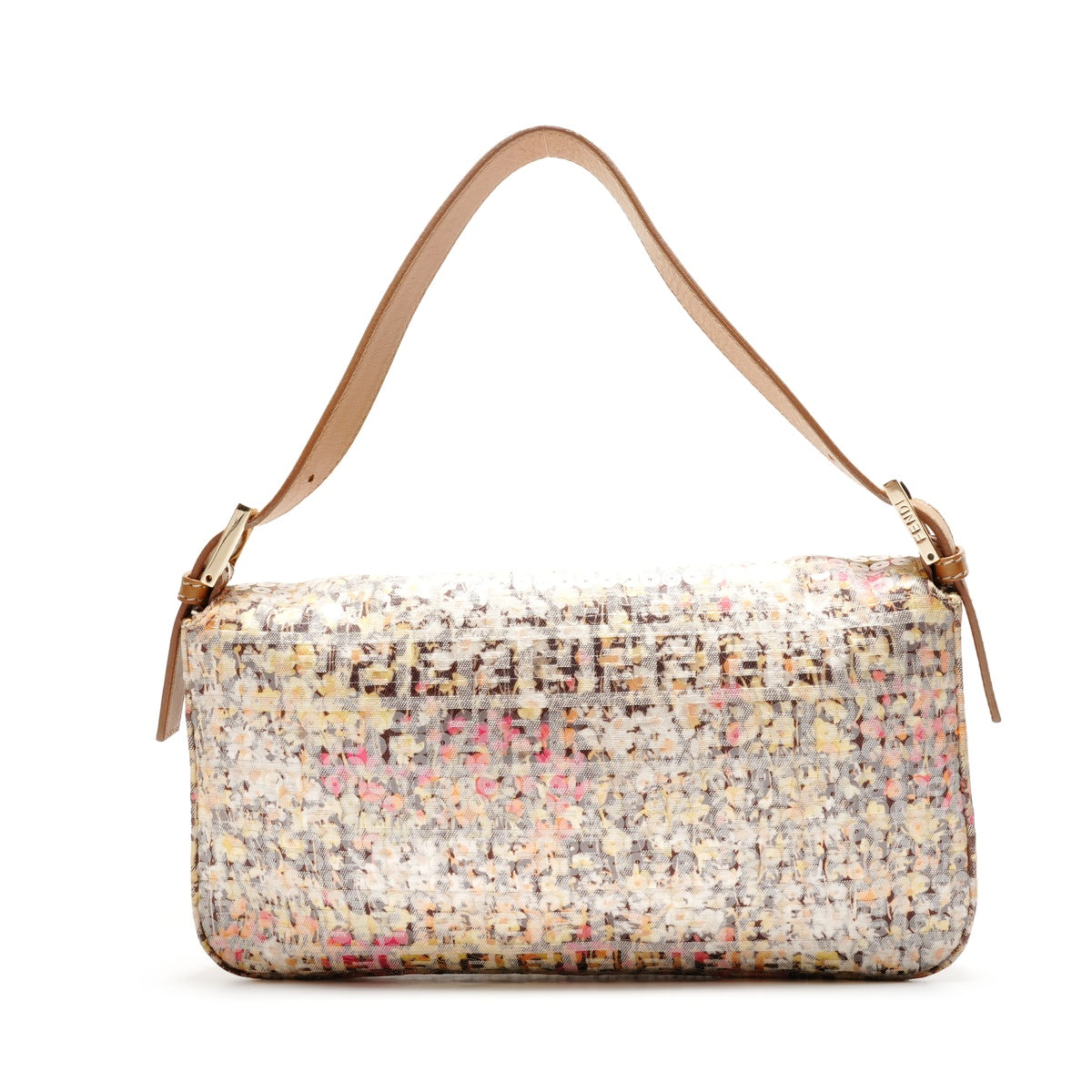 FENDI Zucchino Mamma Bucket Flower One Belt with Sequins Shoulder