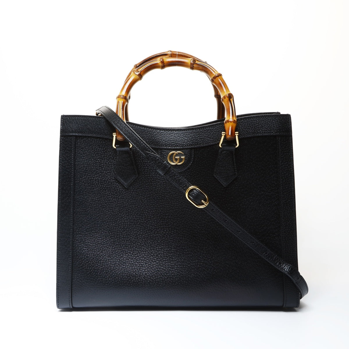 GUCCI Bamboo Diana Medium Leather 2-way Bag 678842 Tote Bag black