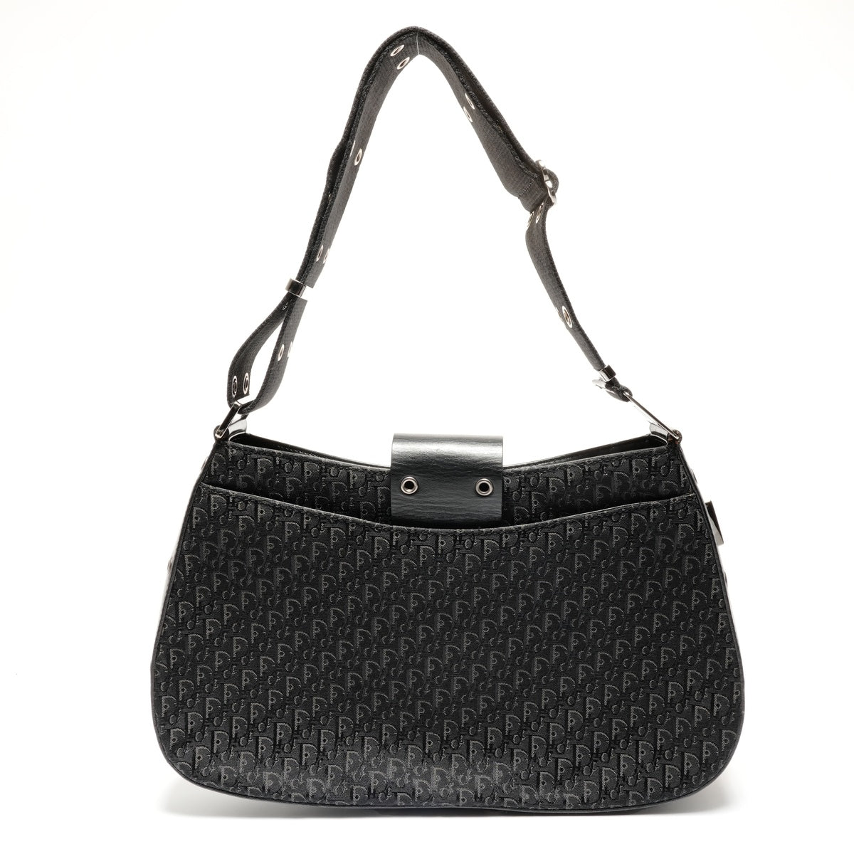 Christian Dior Canvas Street Chic Trotter Shoulder Bag black