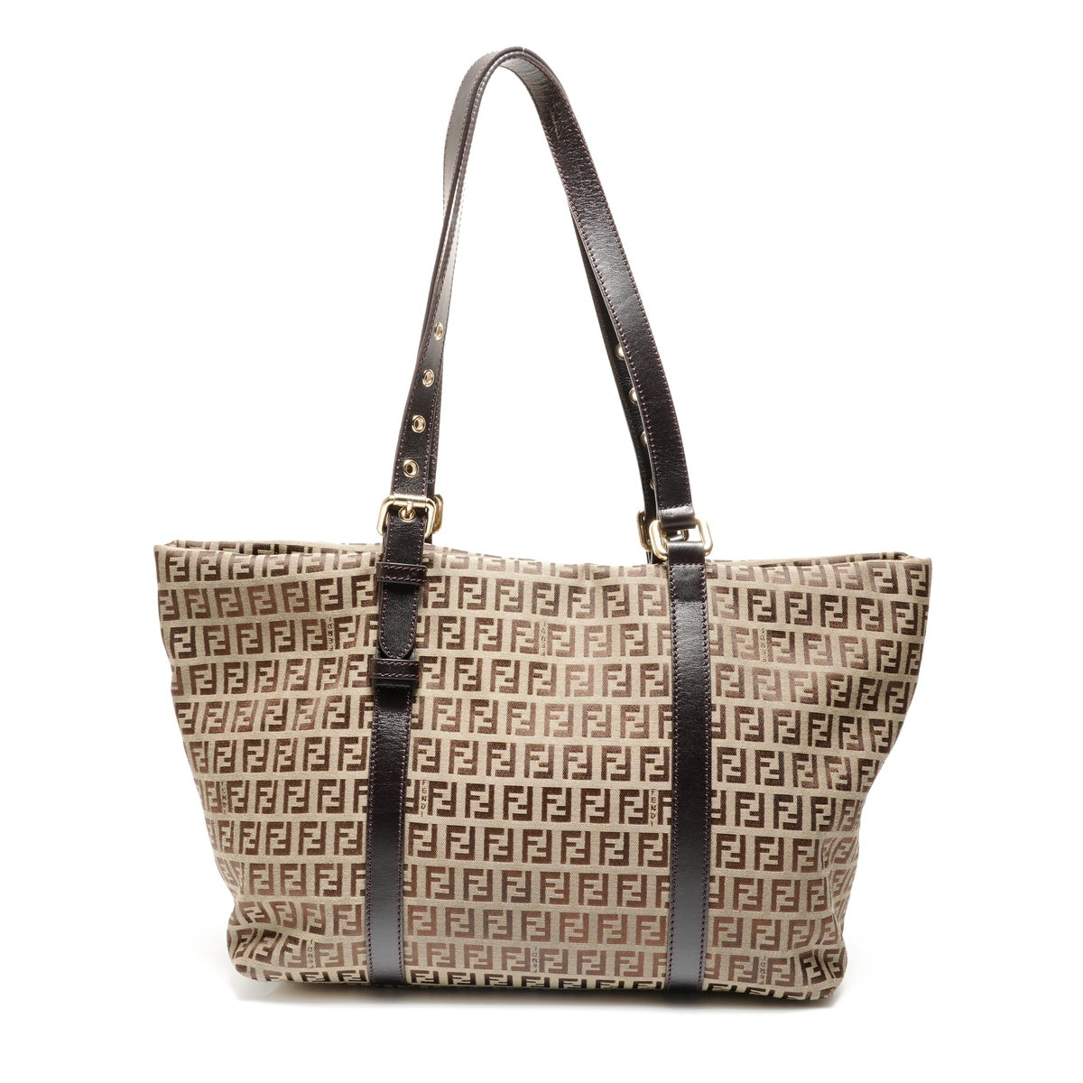 FENDI Zucchino Canvas Shoulder Bag Brown WS26900 – NUIR VINTAGE