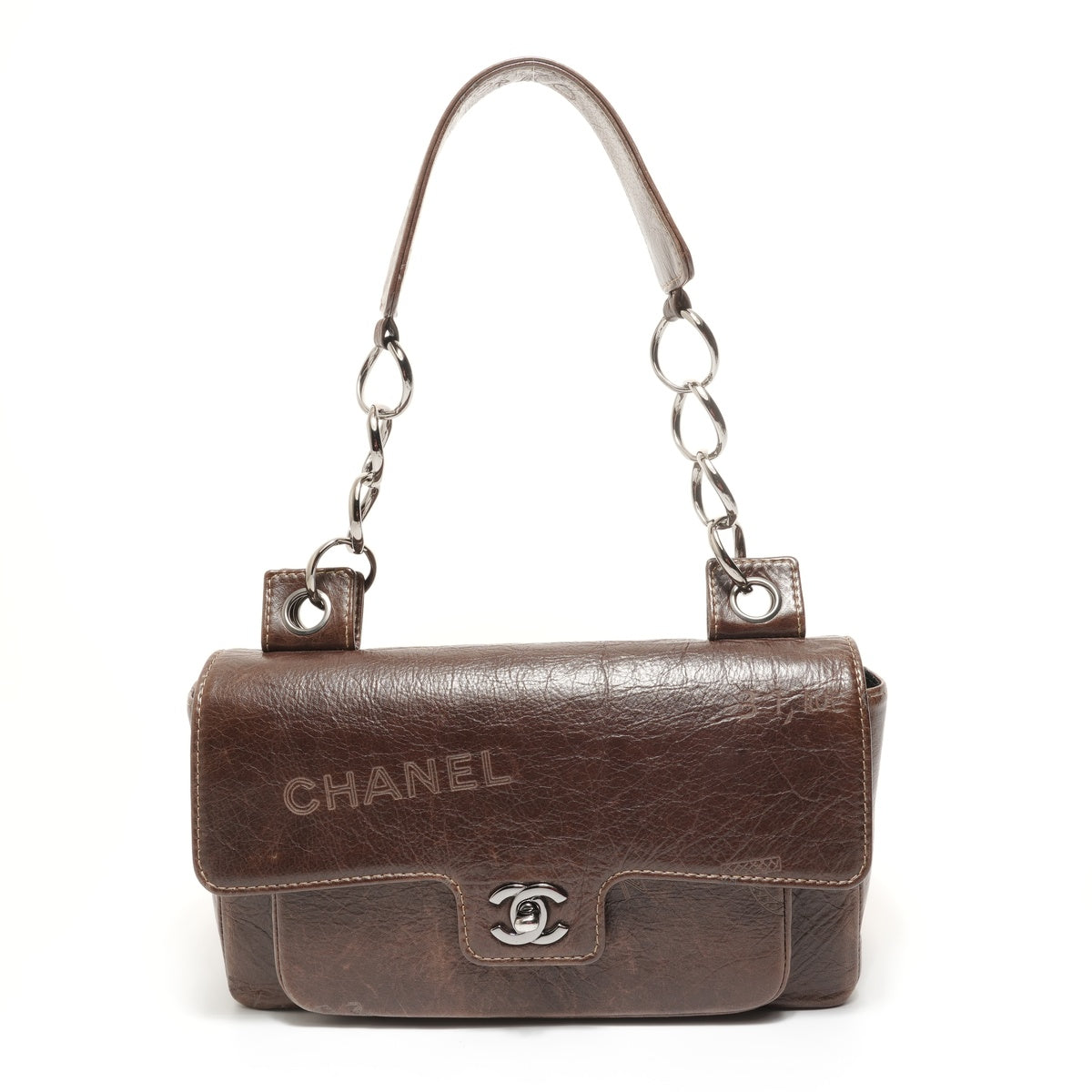 CHANEL Room 8 Cruise Line Leather Shoulder Bag Brown WS27625