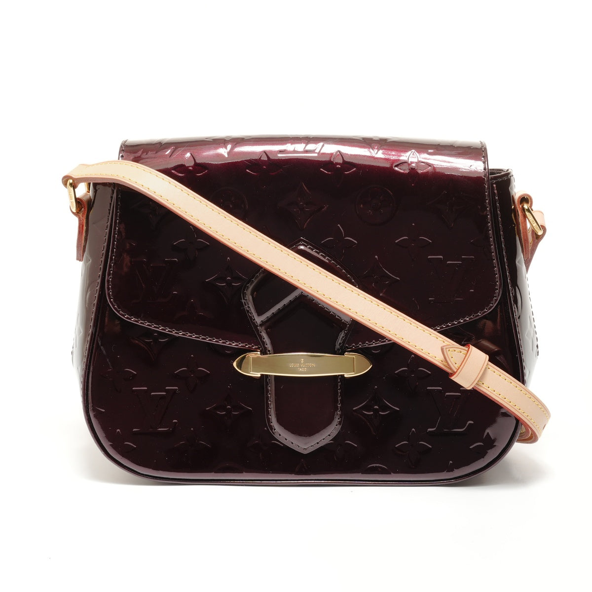 LOUIS VUITTON 2012 Vernis Bellflower PM Monogram Shoulder Bag Red