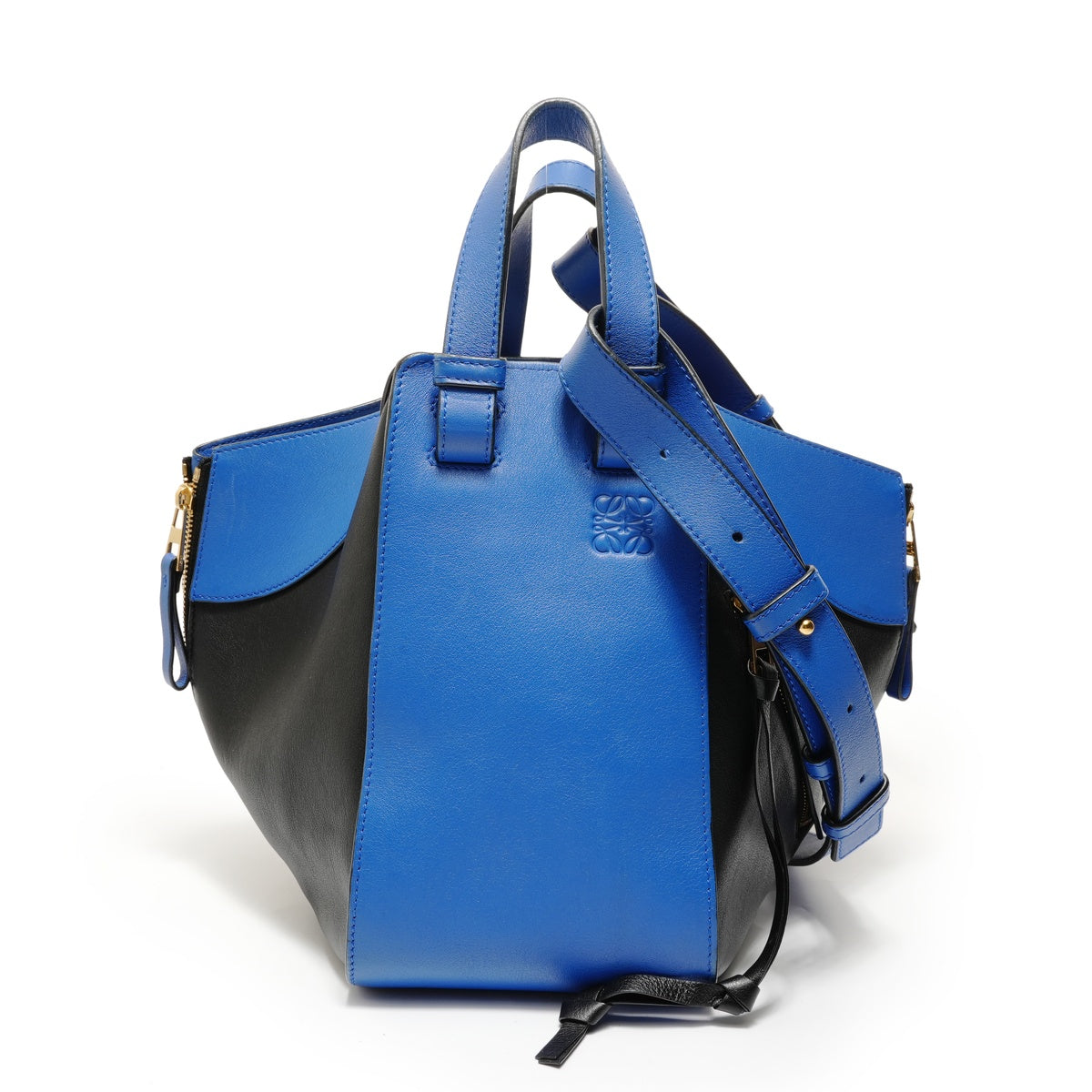 LOEWE Hammock Leather 2-Way Handbag, Bi-color Handbag blue WS28042