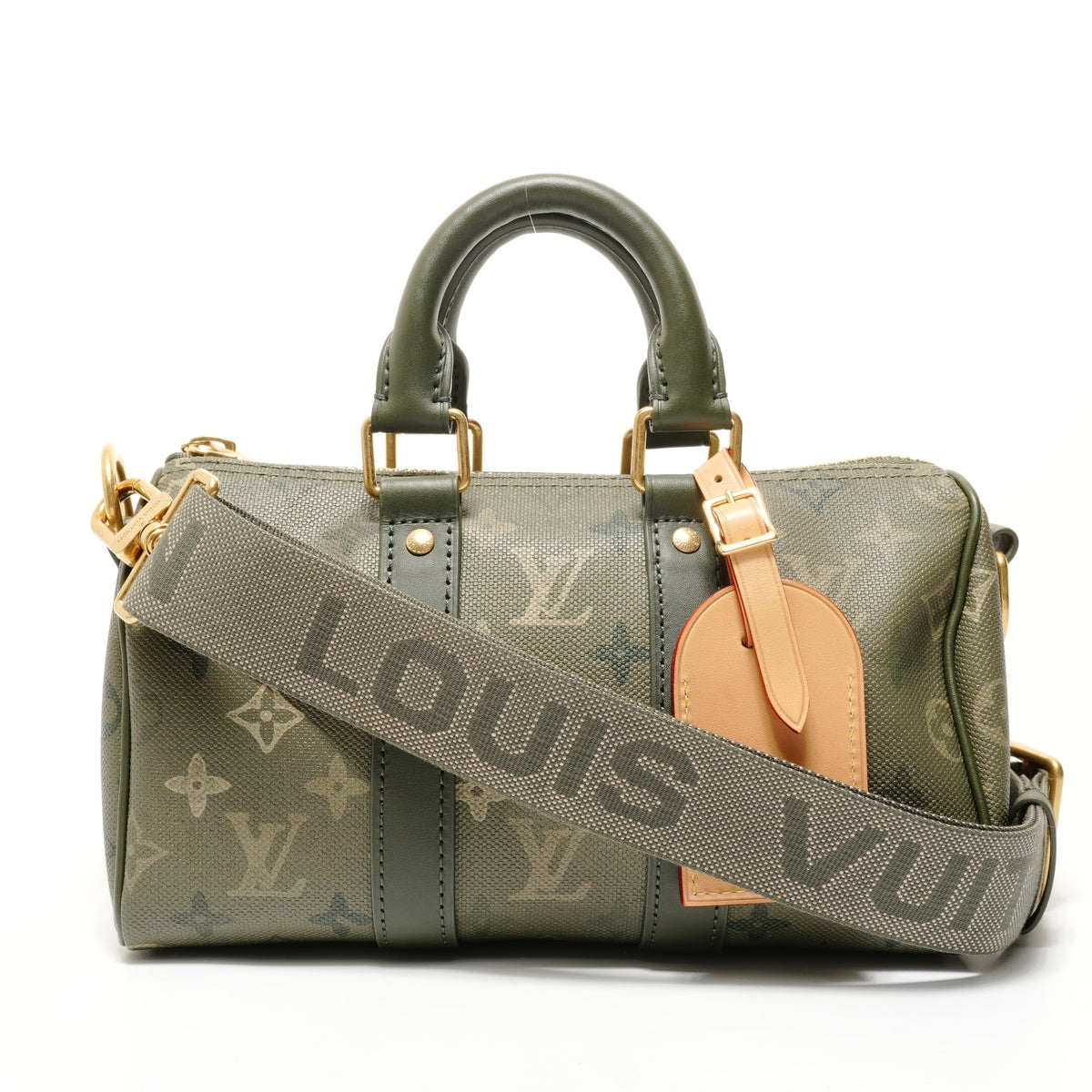 LOUIS VUITTON Monogram Keepall Bandoulire 25 Shoulder Bag khaki