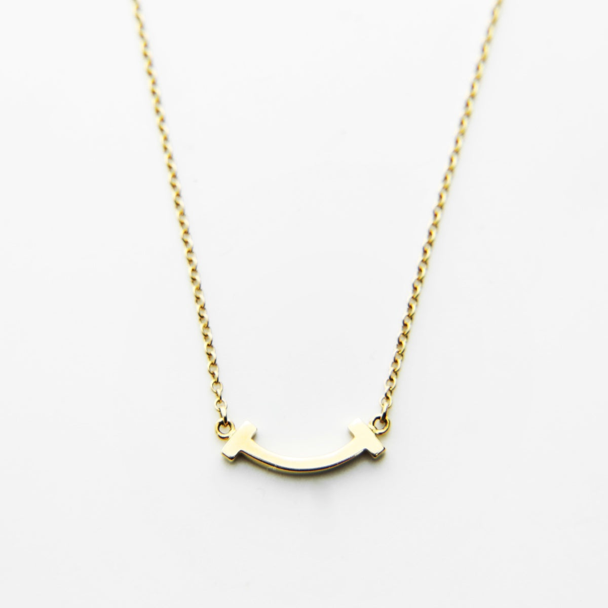 TIFFANY&Co. Au750 T Smile Mini Necklace gold WS28980 – NUIR VINTAGE