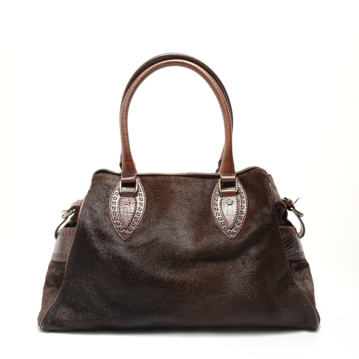FENDI Etnico Calfskin Python Tote Bag Brown WS29052 – NUIR VINTAGE