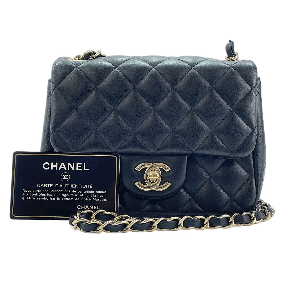 CHANEL Lambskin Mini Matelasse Shoulder Bag black WS30028 – NUIR