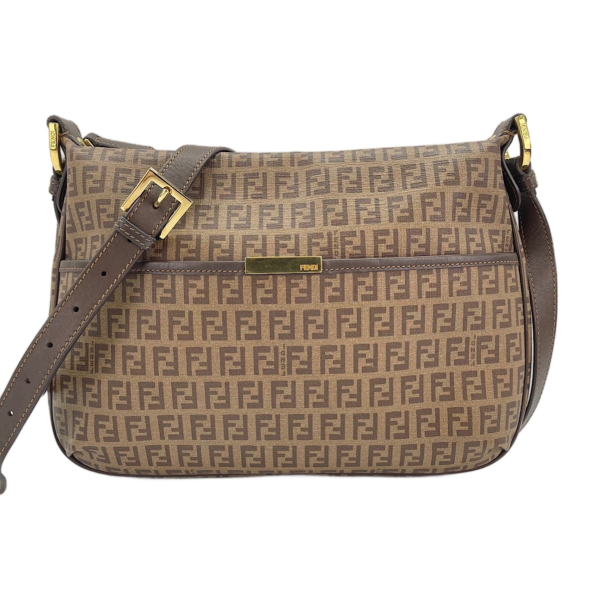 FENDI PVC Zucchino Shoulder Bag Brown WS30562 – NUIR VINTAGE
