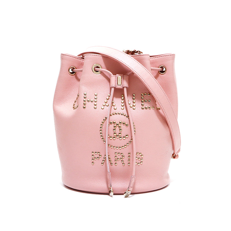 CHANEL COCO Mark Chain Baguette Caviar Drawstring Purse No  display picture 2