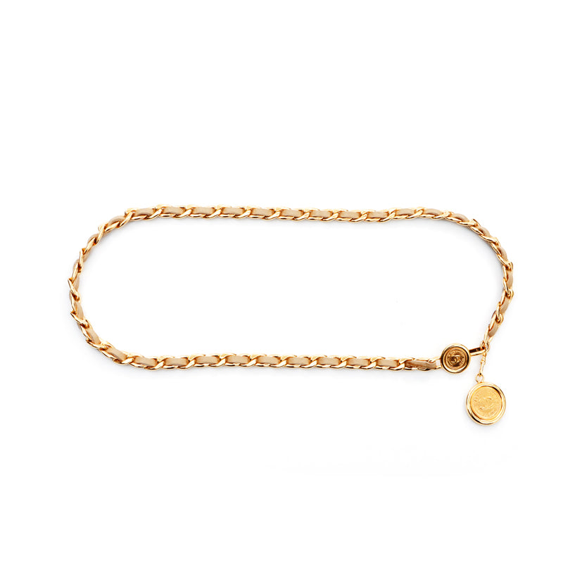 CHANEL ゴールド チェーンベルト コインチャーム付き 中古・古着通販】CHANEL (シャネル) コインモチーフチェーン