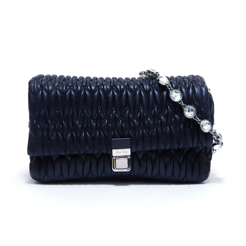 ミュウ ミュウ Miu Miu ショルダーバッグ レザー ブラック WS3744