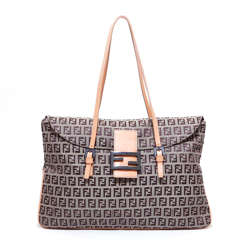 フェンディ FENDI ズッキーノ トート ショルダーバッグ ベージュ