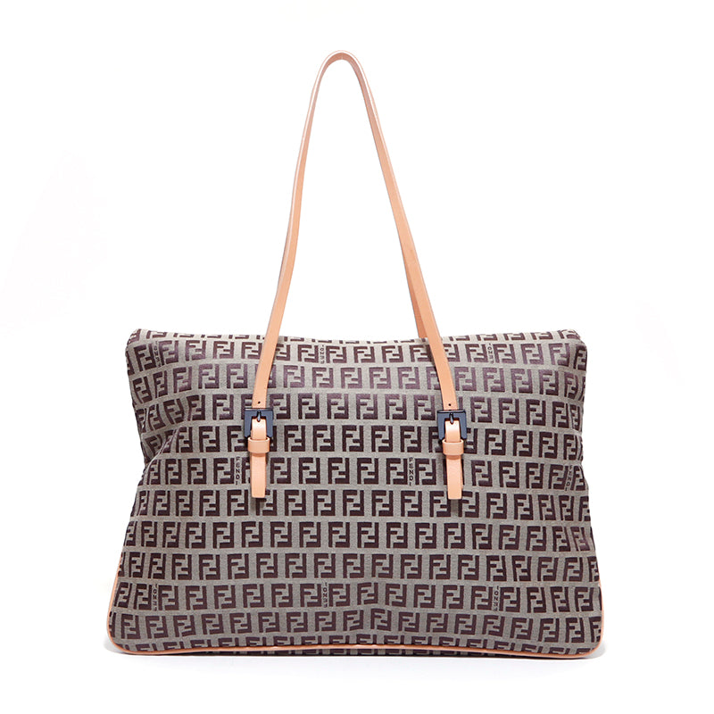 フェンディ FENDI ズッキーノ トート ショルダーバッグ ベージュ