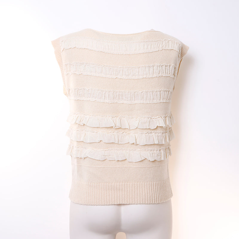 CHANEL シャネル　カシミアベスト44 ヴィンテージ シャネル CHANEL ニット セーター ベスト カシミヤ ベージュ WS5072
