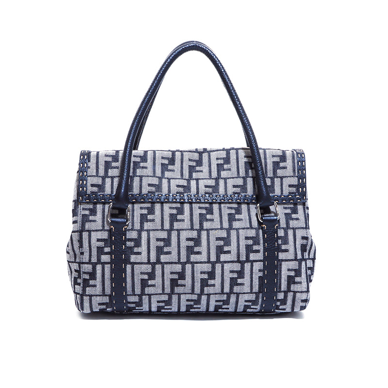 フェンディ FENDI セレリア ズッカ キャンバス ハンドバッグ グレー