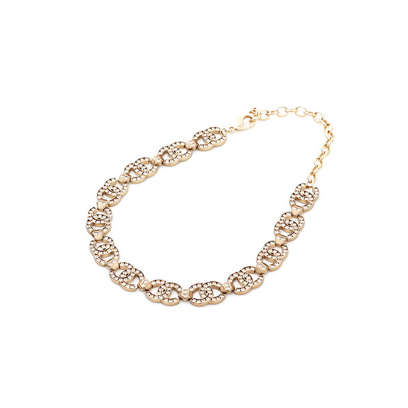 Chanel Coco Mark Rhinestone Choker A21 Necklace Gold WS5210 – NUIR