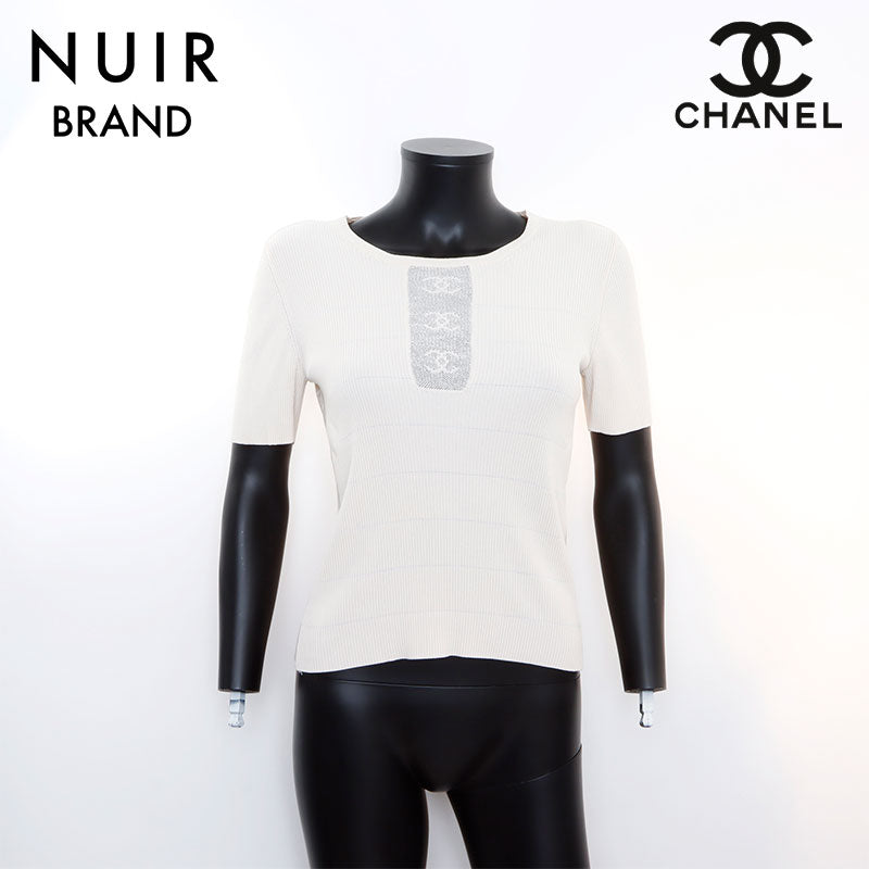 シャネル CHANEL リブニット ココマーク 半袖Ｔシャツ ベージュ WS5233 ...