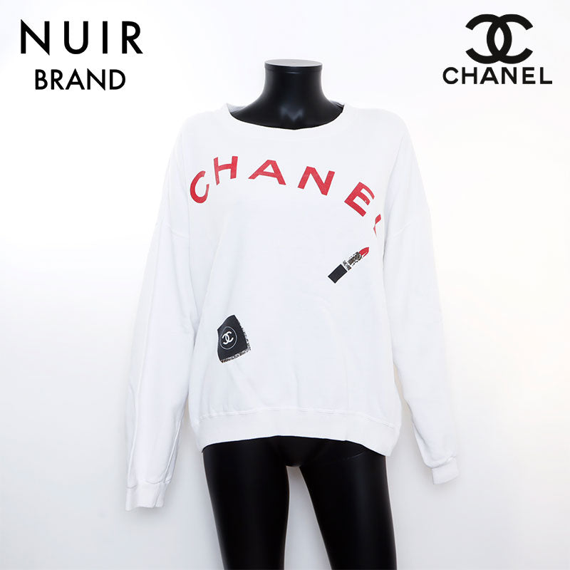 Chanel CHANEL logo sweatshirt white WS5237 – NUIR VINTAGE