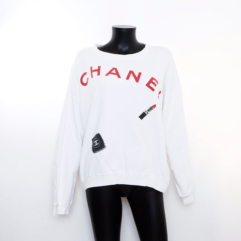 Chanel CHANEL logo sweatshirt white WS5237 – NUIR VINTAGE