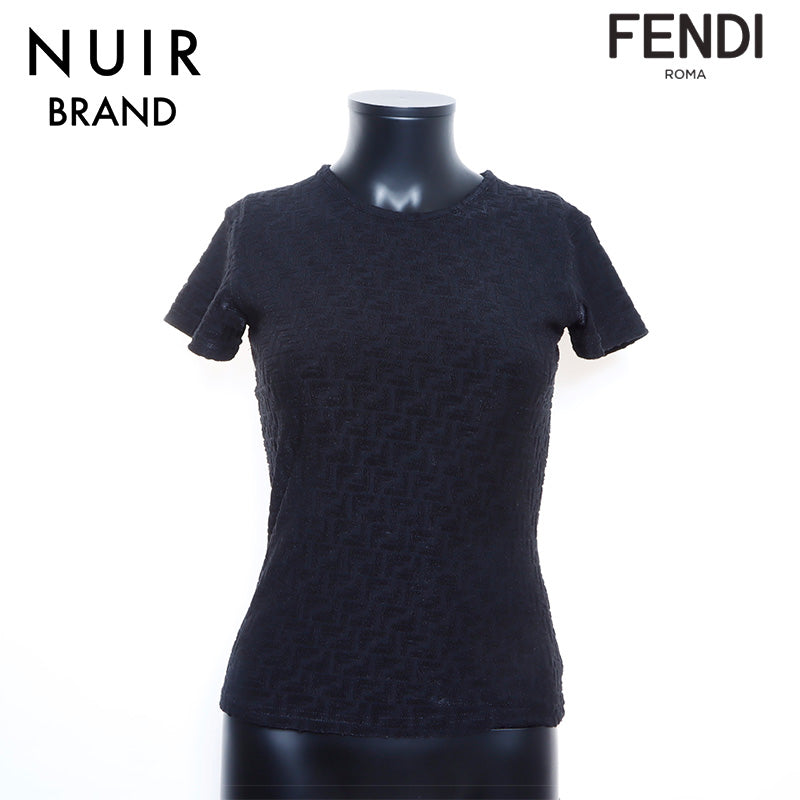 フェンディ FENDI ズッカ 総柄 Size:38 半袖Ｔシャツ ブラック WS5378 