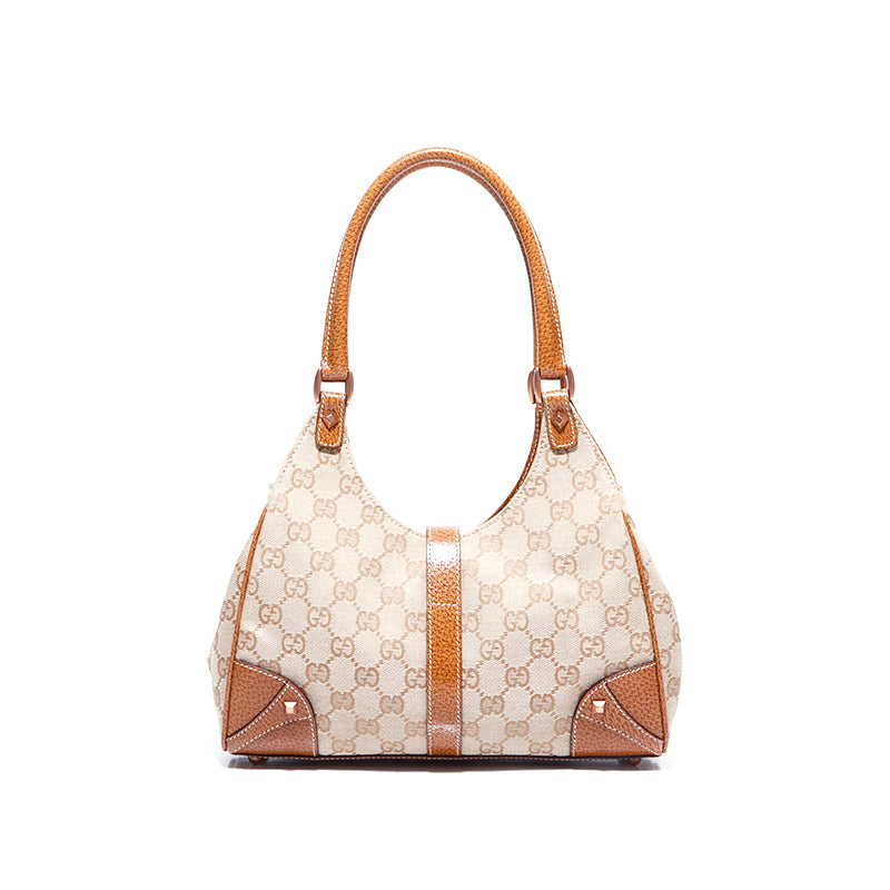 ▼GUCCI ジャッキー　ワンハンドル　ハンドバッグ　ベージュ　グッチ ▽GUCCI ジャッキーワンハンドルハンドバッグベージュグッチ