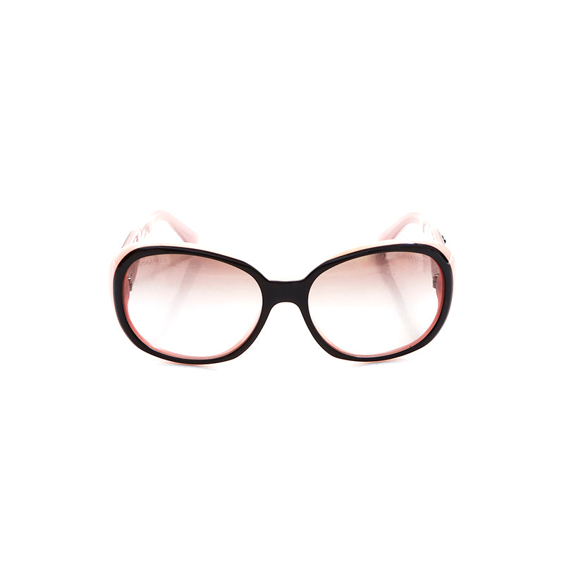 Chanel Black-rimmed Camellia Sunglasses Pink WS5568 – NUIR VINTAGE