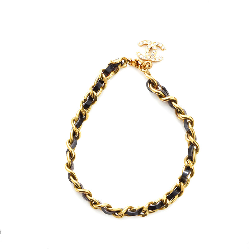 シャネル CHANEL ココマーク ラインストーン チェーン ブレスレット 