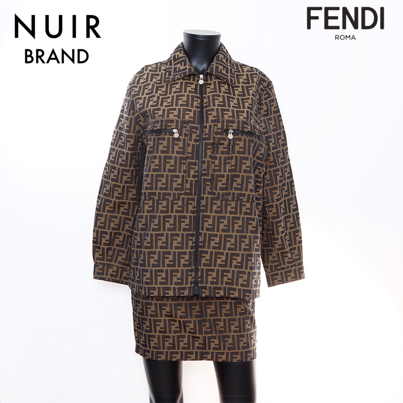 B393 イタリア製 FENDI セットアップ ズッカ柄 ブラウン 42