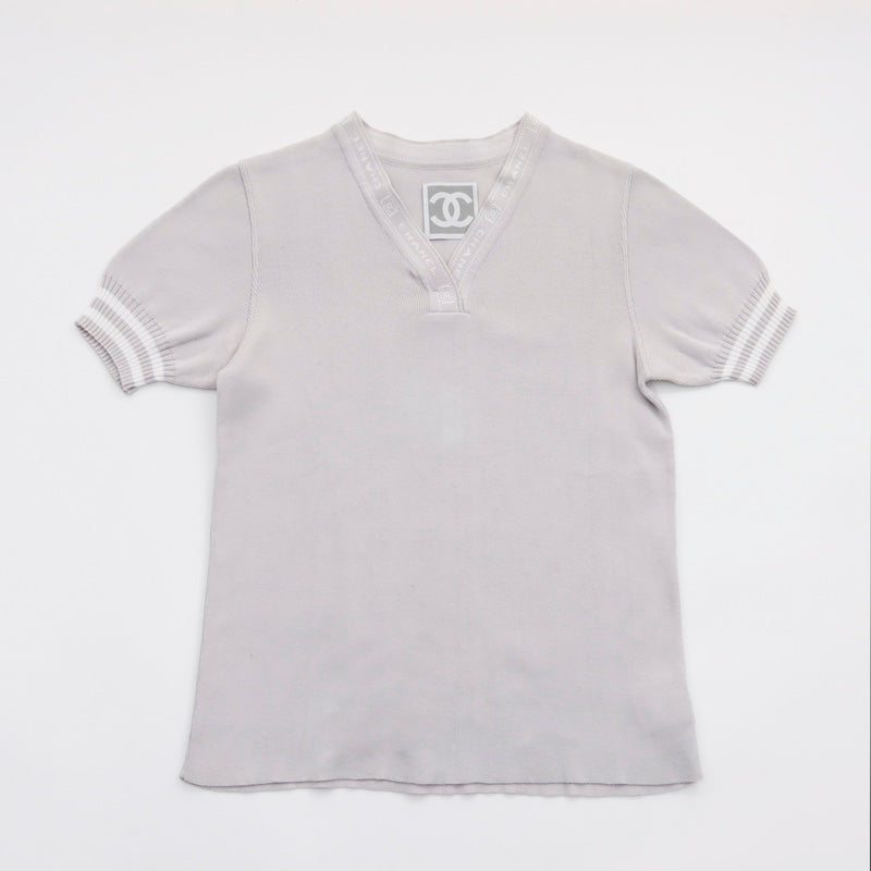 Chanel Sports Line Cotton Short Sleeve T-shirt Gray WS5812 – NUIR
