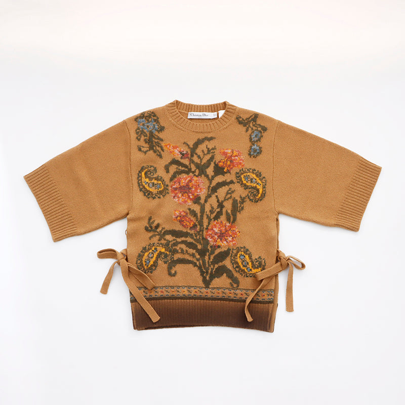 Christian Dior 花柄紫セーター KW5L9701