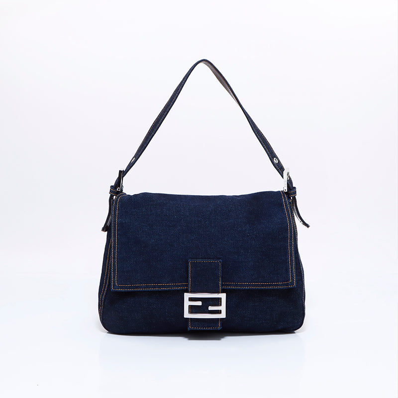 フェンディ FENDI デニム マンマバケット ショルダーバッグ