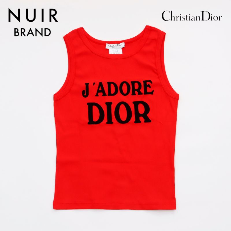 クリスチャンディオール Christian Dior ロゴ タンクトップ レッド